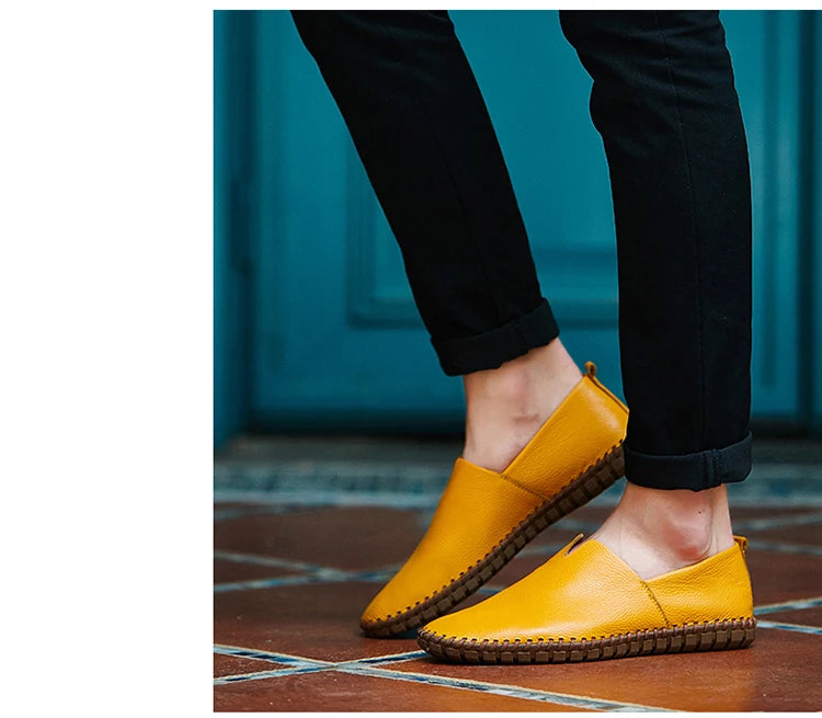 JINTOHO Big Size Men Genuine Leather Shoes Slip On Black Shoes Real Leather Loafers Mens Moccasins Shoes Italian Designer Shoes - Sun Studio