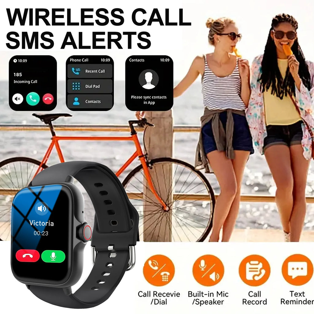 Smart watch, wireless calling /dial, Various APP Reminders,Suitable for men and women, sports watches,for iPhone/Andriod - Sun Studio