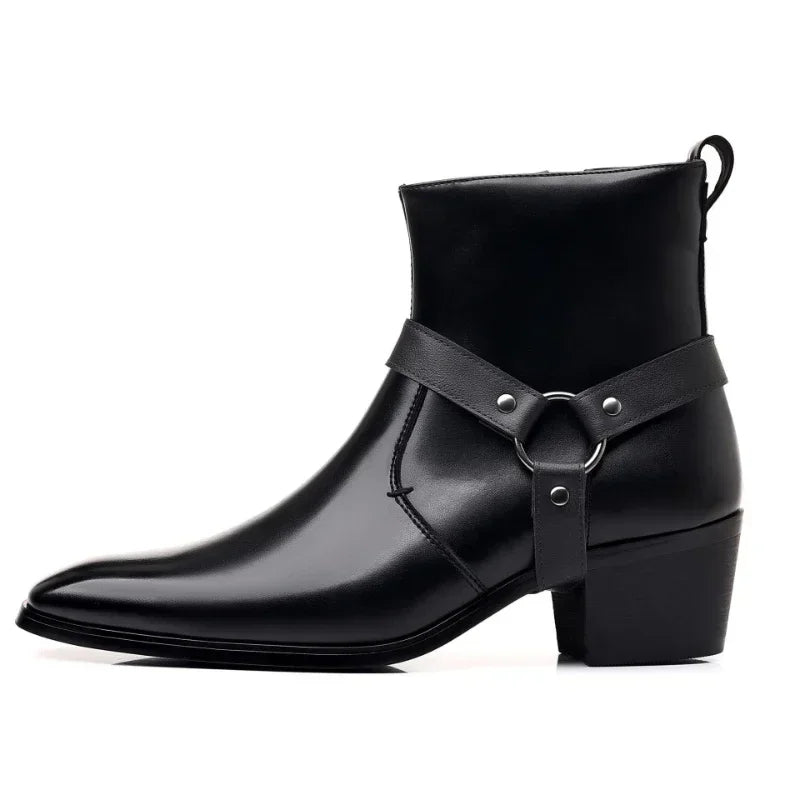 Men's Boots Fashion Designer Chelsea Boots Luxury High Quality Men Cowboy Boots Black Brown Zip Wedding Office Dress Shoes Male - Sun Studio