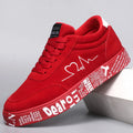 Breathable Mid-Top Sneakers , Heart & Music Graphic Design, Casual Streetwear Shoes for Couples, Valentine's Day & Birthday Gift - Sun Studio