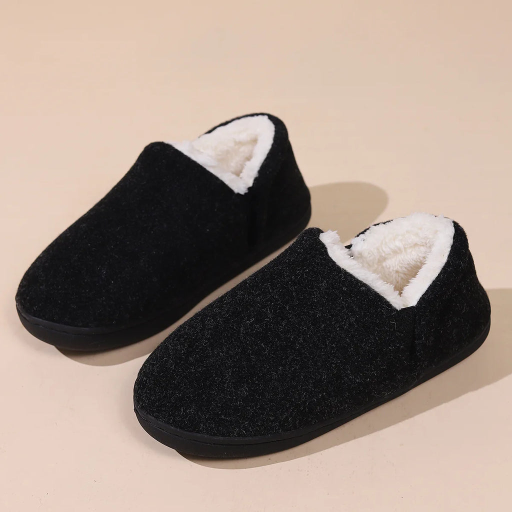 Gacimy Winter Cotton Shoes For Men Women Outdoor Warm Non-slip Flat Plush Slippers Couple Indoor Comfortable Fluffy Home Slides - Sun Studio