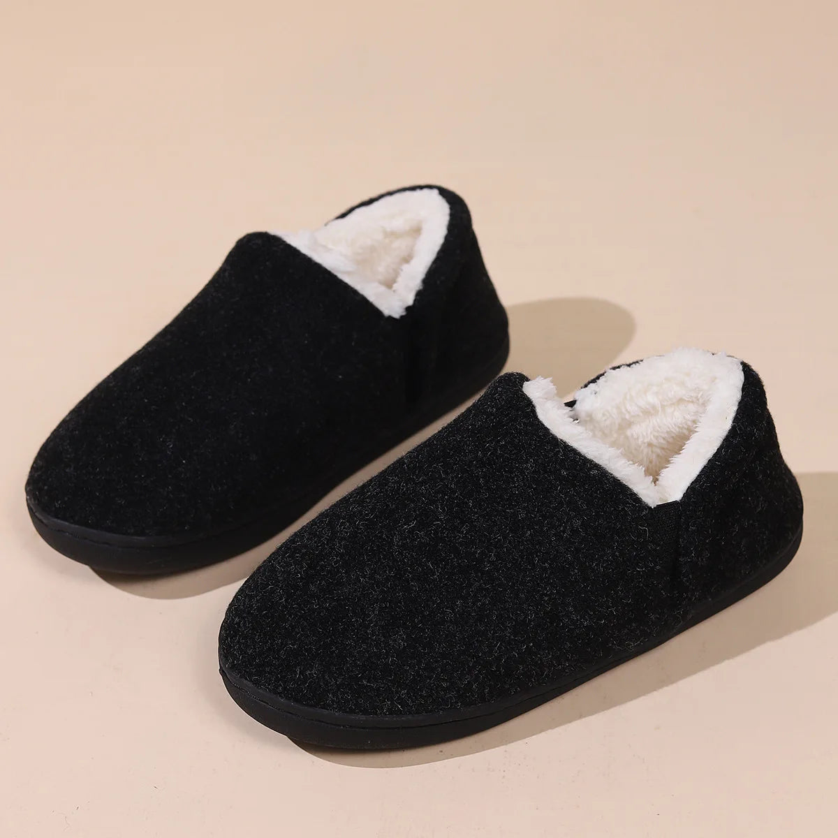 Gacimy Winter Cotton Shoes For Men Women Outdoor Warm Non-slip Flat Plush Slippers Couple Indoor Comfortable Fluffy Home Slides - Sun Studio