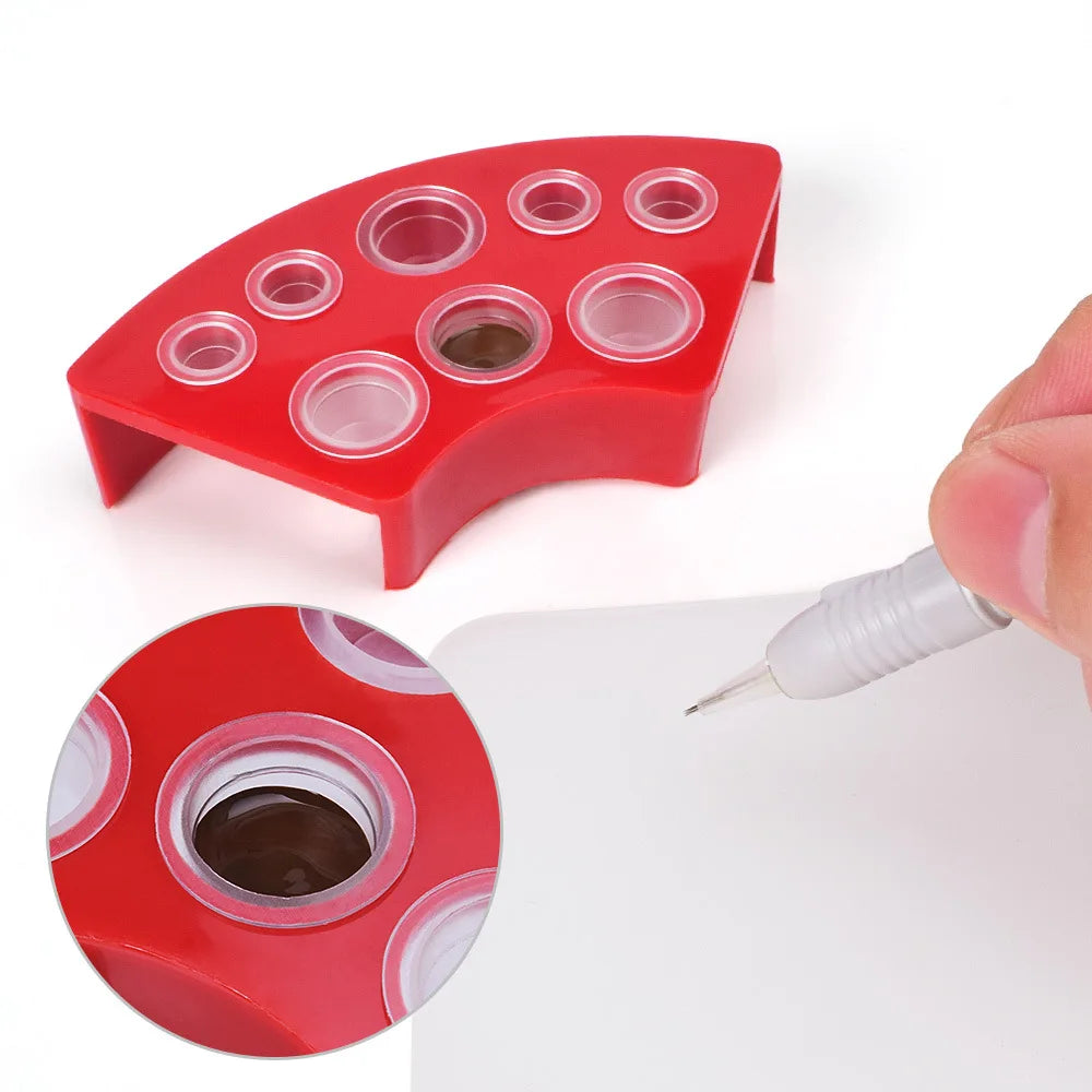 8 Holes Tattoo Ink Cup Holder Stand Makeup Accessories Random Color Trailer Supplies Tatoo Tool Pigment Brack Container - Sun Studio