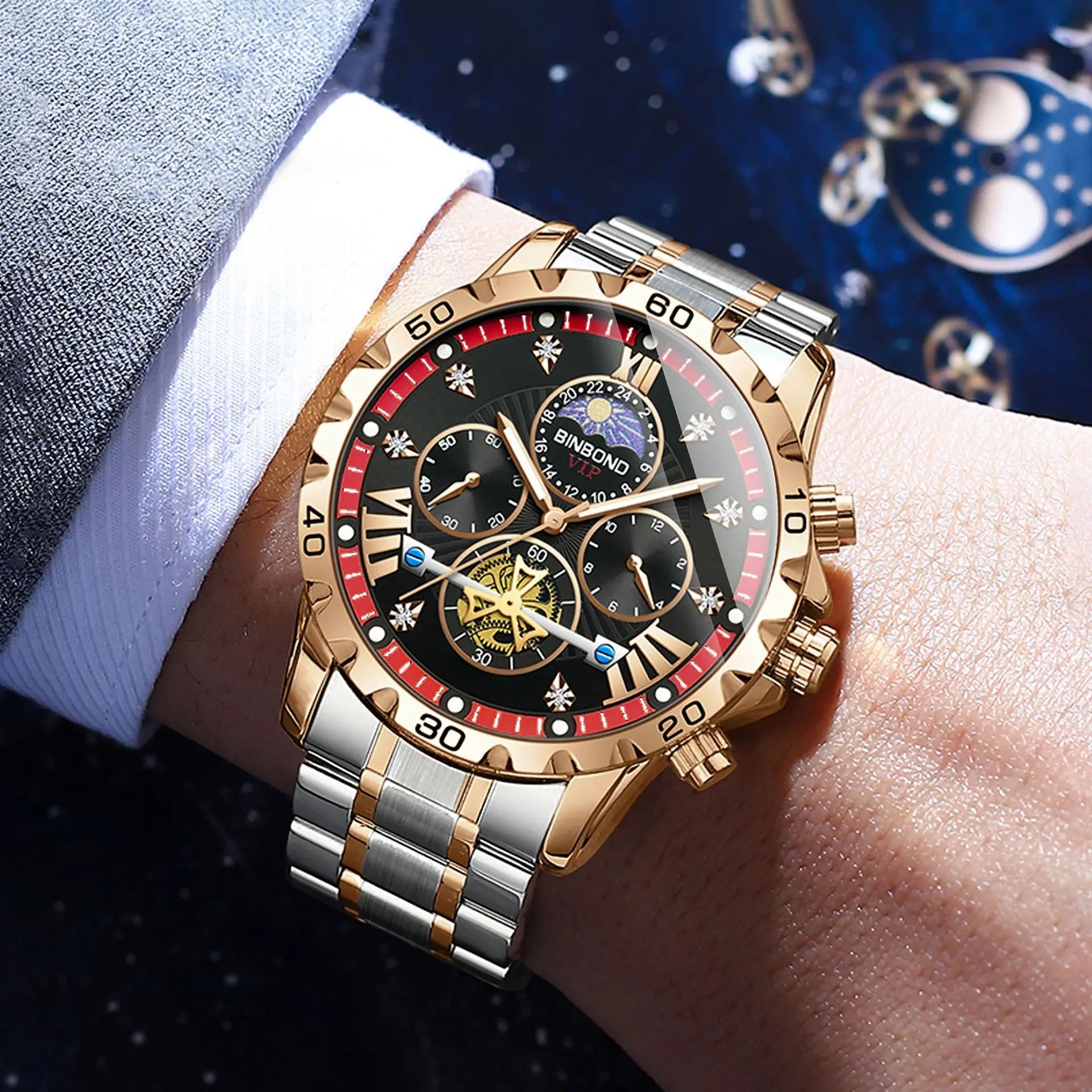 UTHAI W177 Cool and fashionable Men watch,business night light waterproof quartz watches, high-end clock gifts，watches for man - Sun Studio
