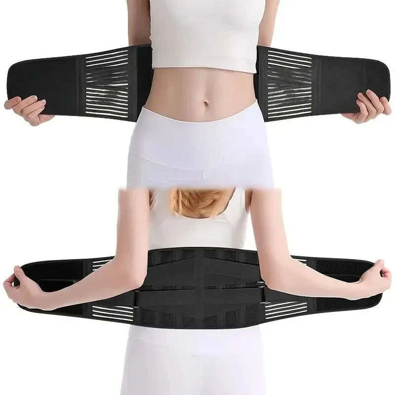 Lower Back Brace Lumbar Support Belt Adjustable Double Pull Breathable Spine Decompression Medical Orthopedic Brace Pain Relief - Sun Studio