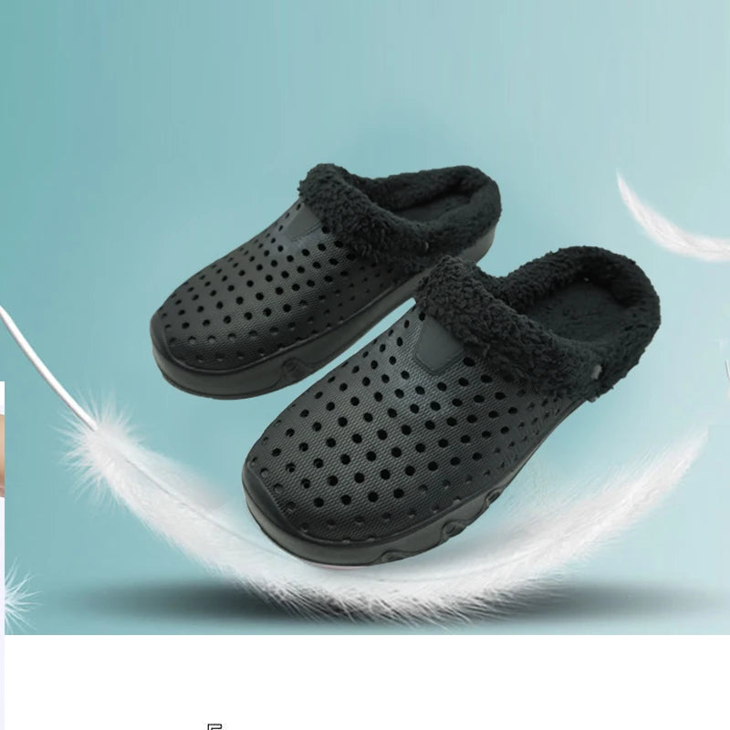Winter Men Slippers Warm Cotton Shoes Casual Slides EVA Plush Shoes Comfortable Light  Slippers Indoor Shoes For Couple 36-47 - Sun Studio