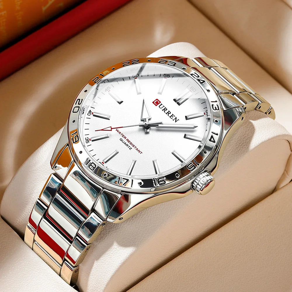 CURREN 8452 Men Fashion Ultra Thin Watches Simple Men Business Stainless Steel Quartz Watch Casual Watch Men's wristwatch - Sun Studio