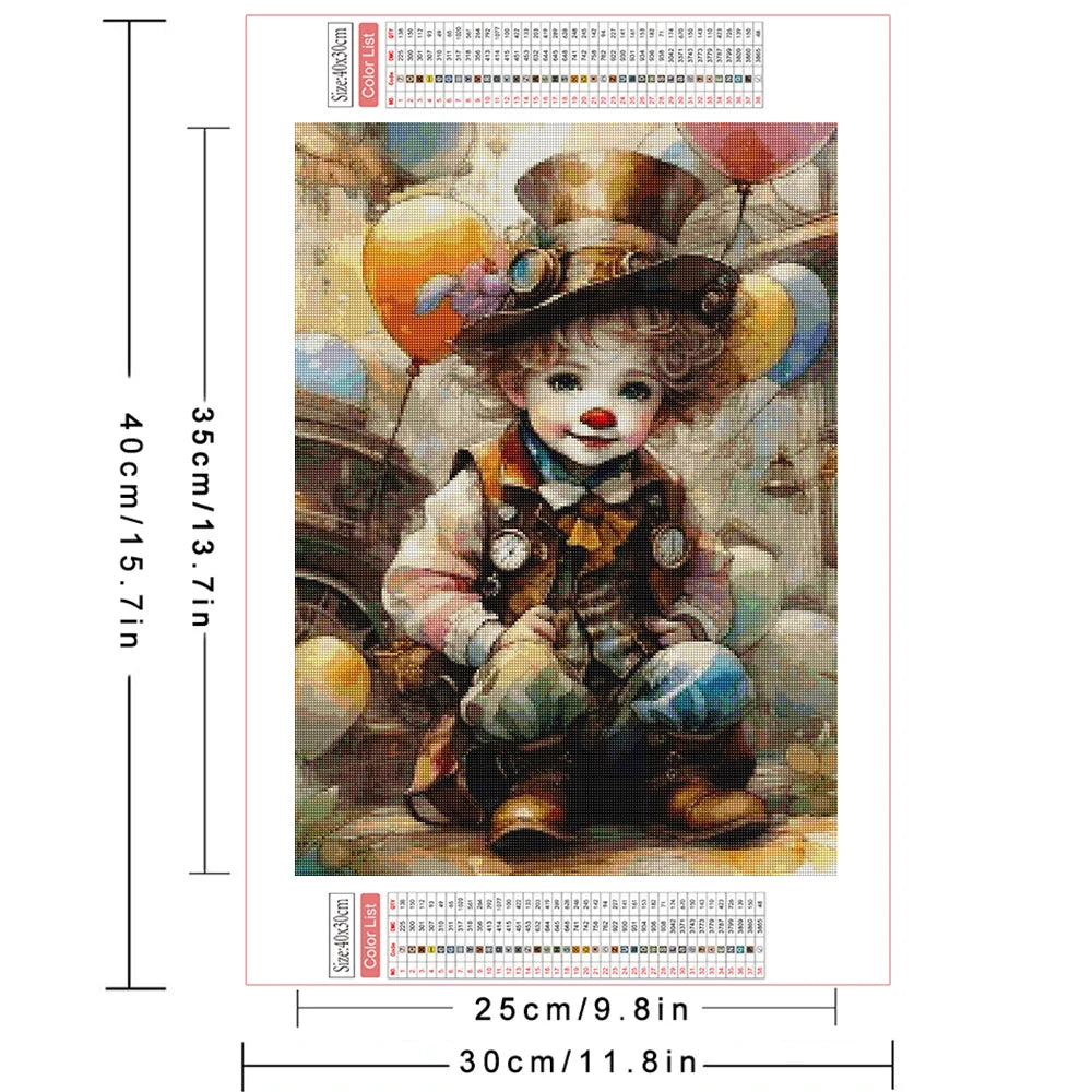 Huacan 5D DIY Diamond Painting Cartoon Diamond Embroidery Clown Cross Stitch Kit Rhinestone Pictures Home Decor - Sun Studio