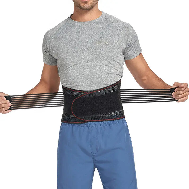Lower Back Support Waist Sprain Brace Belt Sciatica Pain Therapy Work Men Women Adjustable Waist Trainer Belt Lumbar Corset - Sun Studio