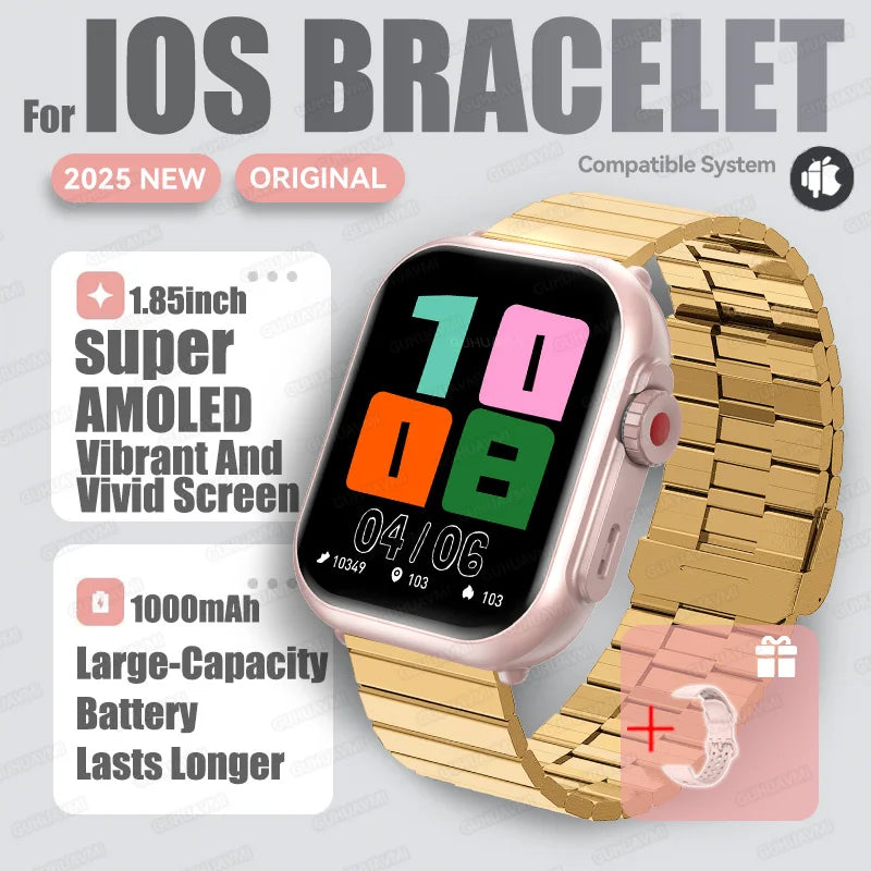 2025 Neue 1000mAh Batterie Smart Uhr Für Männer Frauen Bluetooth Anruf Herzfrequenzmonitor Uhren IP68 Wasserdicht Sport Smartwatches