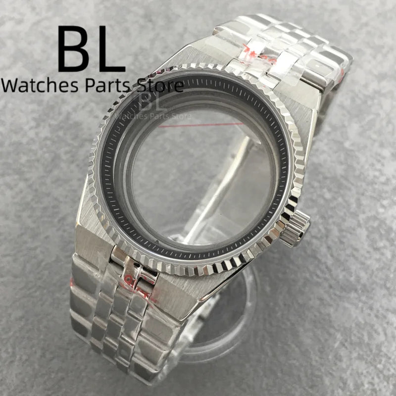 BLIGER 36mm40mm High Quality Silver BLand-DwelweMen's Watch Case For NH35 Movement Watch Parts Sapphire Glass 10BAR Watches Box - Sun Studio