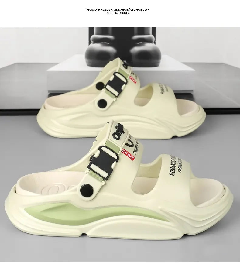 Men Summer Comfortable Beach Sandals Male Outdoor Flip Flops Thick Soft Clogs Casual Man Water Garden Shoes Women Beach Slippers - Sun Studio
