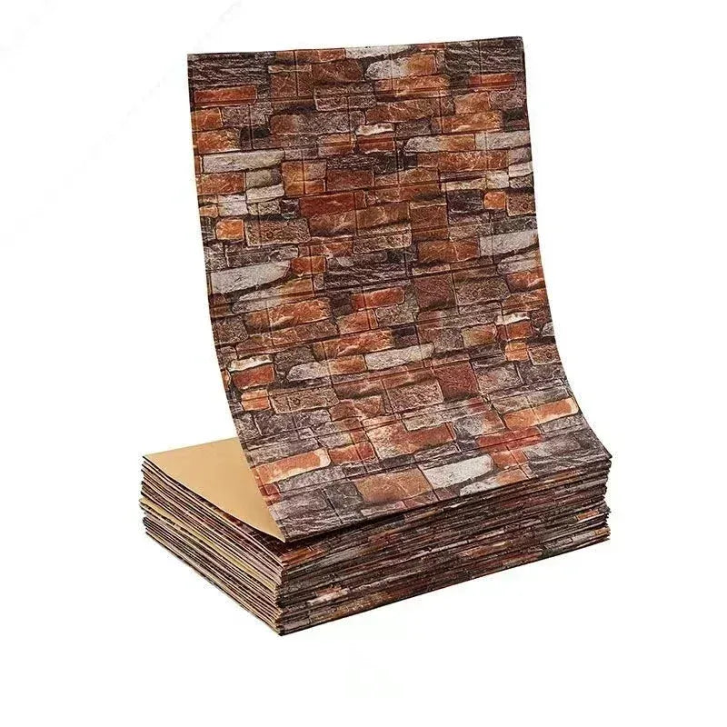 3D Self-Adhesive Wallpaper 70cm*1/5/10m Continuous Waterproof Brick Wall Stickers Living Room Bedroom Children's Room Home Decor - Sun Studio