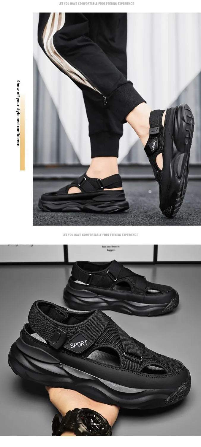 Men's Breathable Hollow out Sporty Slippers Soft Bottom Casual Fashion Sandals Anti-Slip Durable Rubber Sole Comfortable Slip-On - Sun Studio