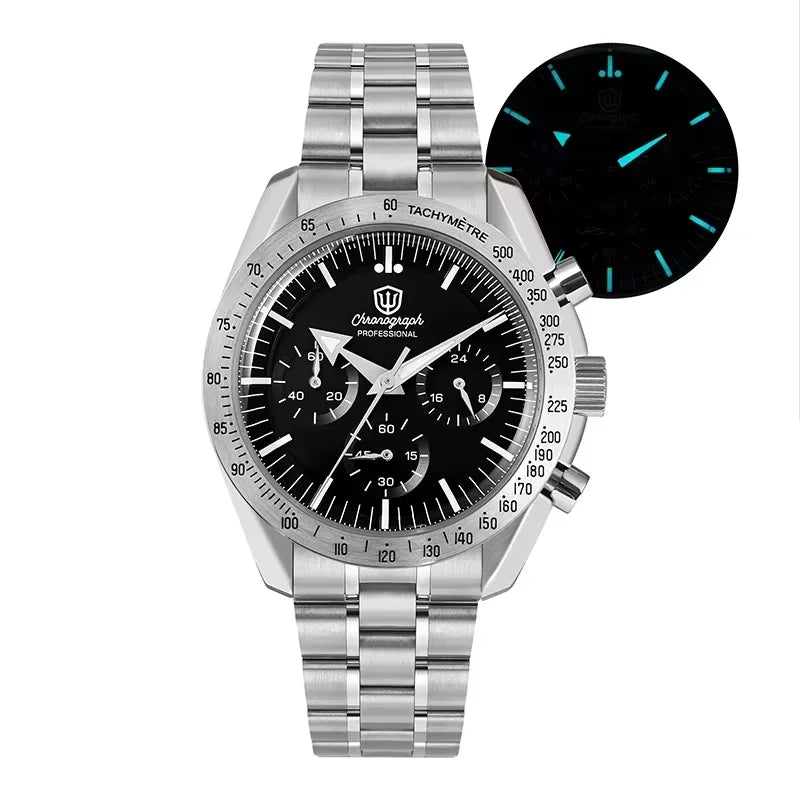 Watchdives WD1863 Sports Chronograph Watch VK63 Sweep Mechanical Quartz Watches Bubble Sapphire Mirror Waterproof 100M Men Watch - Sun Studio