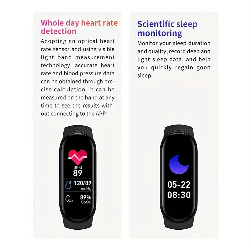 Sports Smart Watch Music Control Fitness Calorie Track Bracelet Phone Information Remind Steps Bluetooth Smart Watches M8 Band - Sun Studio