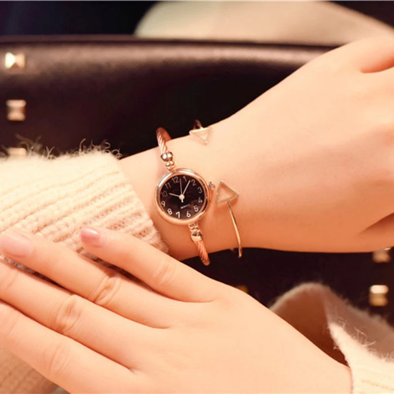 YIKAZE Women Bracelet Watch Retro Gold Bangle Women Watches Stainless Steel Retro Ladies Quartz Wristwatch Clock Dress Watch - Sun Studio