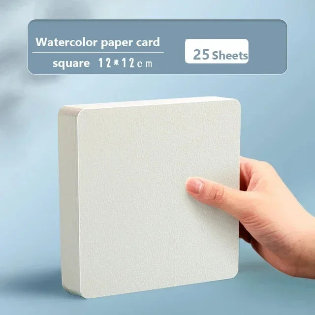 Square/Round Watercolor Paper 300g 25 sheets Professional Water Color Paper Postcard For Painting School Supplies - Sun Studio