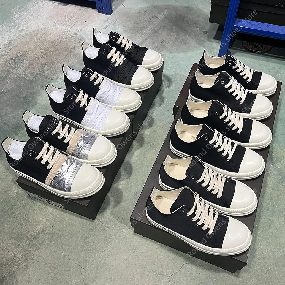 Casual Shoes Men Canvas  Low Top Quality Ro Lace Up Thick Sole Breathable Luxury Designer Classic Trainers Women Flat Sneakers - Sun Studio