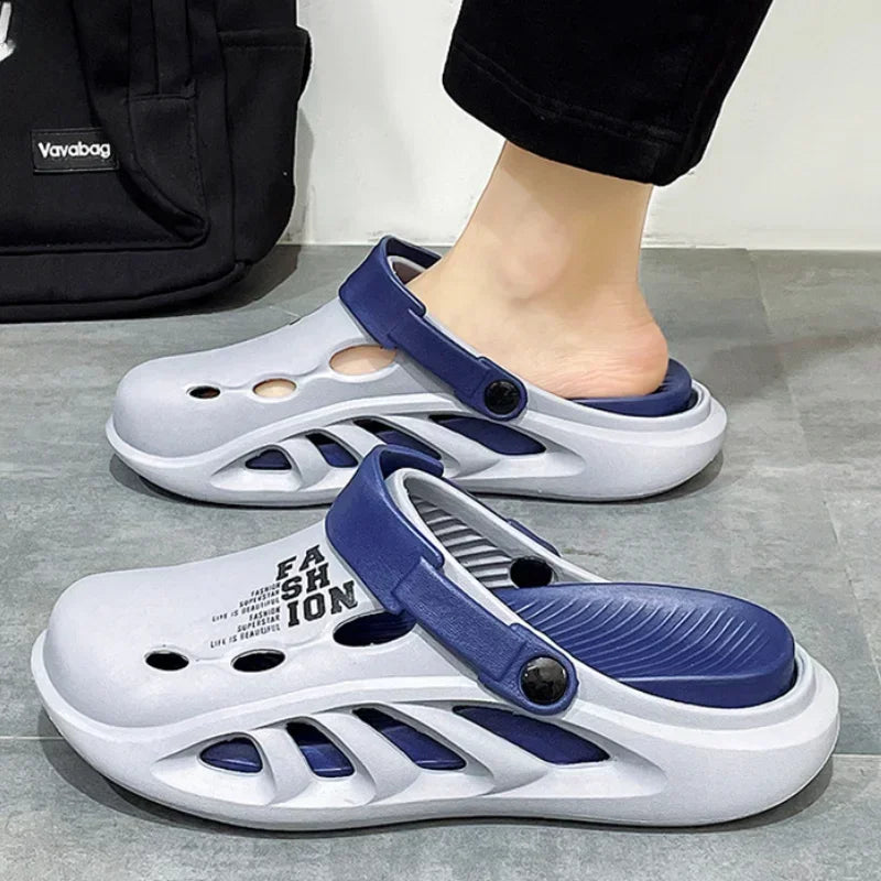 Men's Sandals Fashion Slippers EVA Hole Shoes 2025 Men Outdoor Thick-soled Casual Shoes Couple Home Beach Sandals Flip Flops 슬리퍼 - Sun Studio
