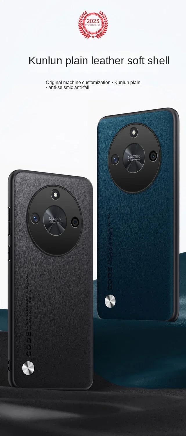 Leather Shockproof Case For Huawei Honor X9B X9A X8A X7A Magic 7 Lite Pro Soft Leather Grain Slim Texture Protect PC Cover Funda - Sun Studio