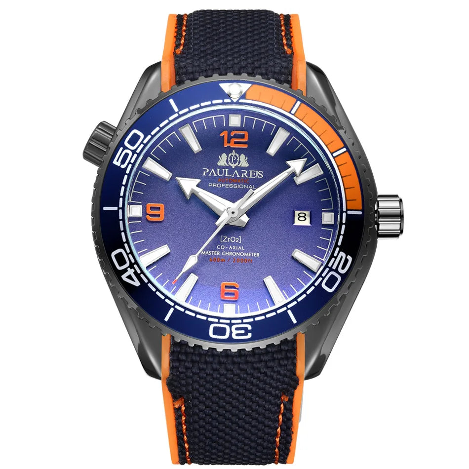 Luxury Automatic Mens Watch High Quality Mechanical Self Wind Movement Rubber Strap Waterproof Luminous Calendar Mens Watches