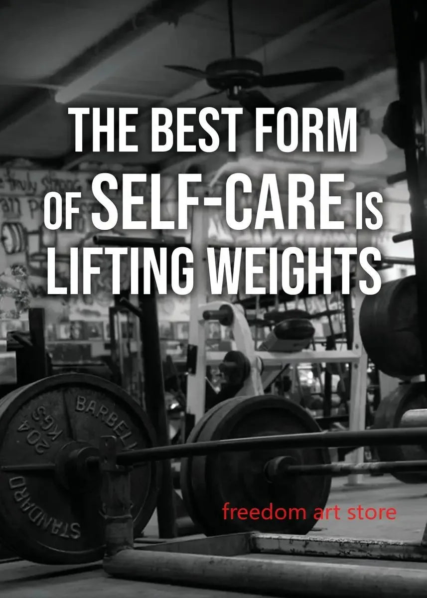 Gym Motivation Muscle Man Bodybuilding Fitness Strength Barbell Art Poster Canvas Painting Wall Print Picture for Home Gym Decor - Sun Studio