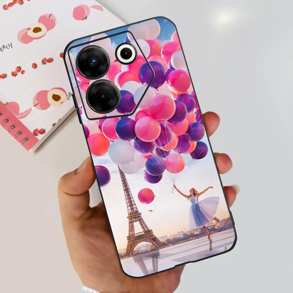 For Tecno Camon 20 Pro 5G Case 2023 Cute Love Heart Football Slim Cover Soft Silicone Funda For Tecno Camon20 Pro 5G CK8n Bumper