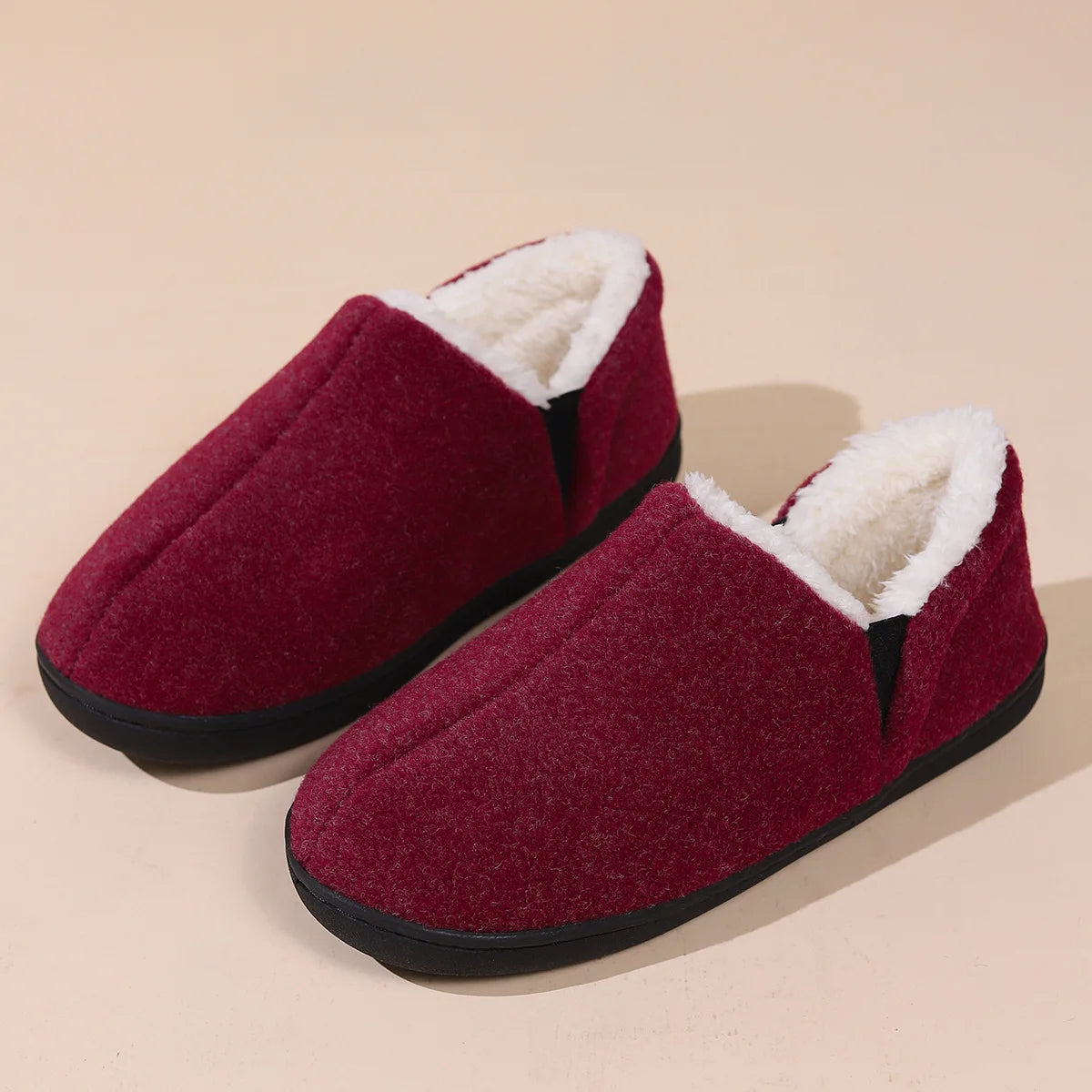 Gacimy Winter Cotton Shoes For Men Women Outdoor Warm Non-slip Flat Plush Slippers Couple Indoor Comfortable Fluffy Home Slides - Sun Studio