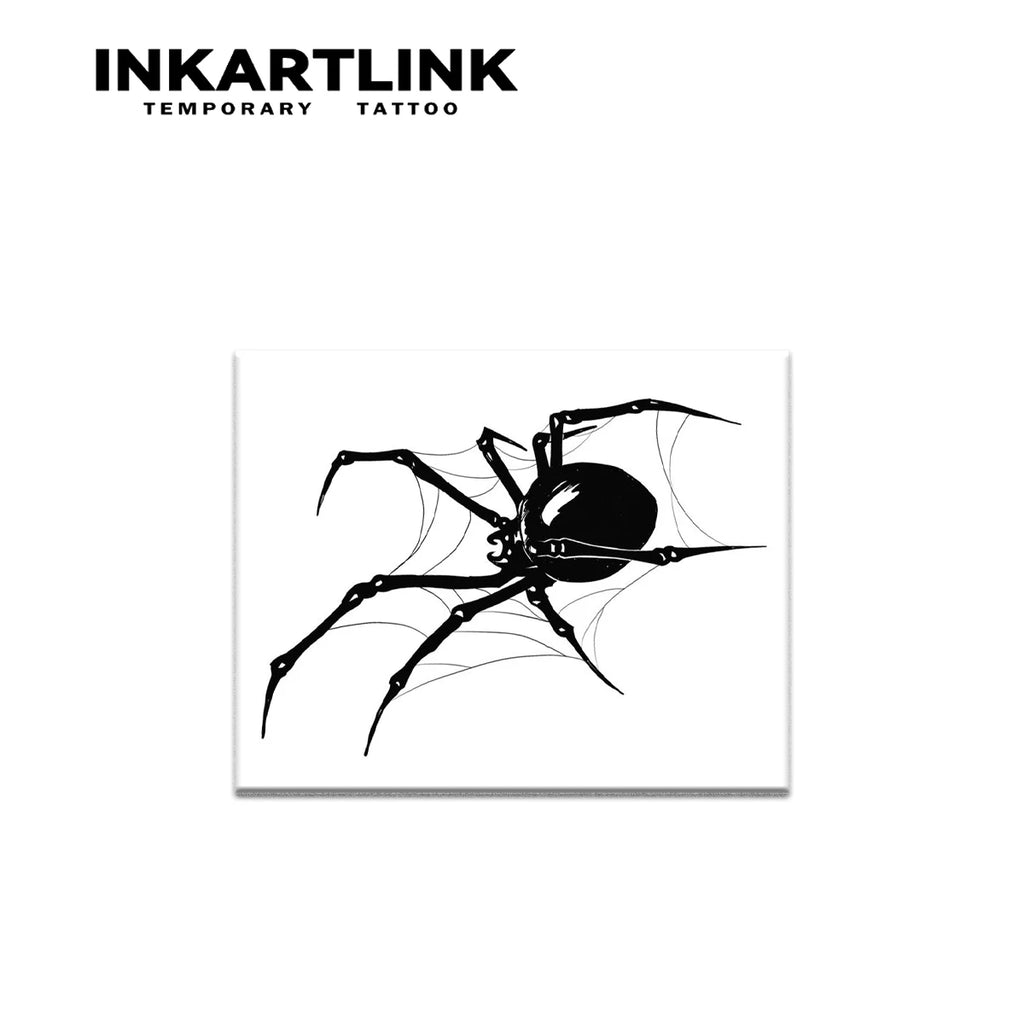 Spider Temporary Tattoo Sticker, Realistic Waterproof Design, Semi-Permanent Lasts 15 Days, Scary Fake Tattoo for Halloween - Sun Studio