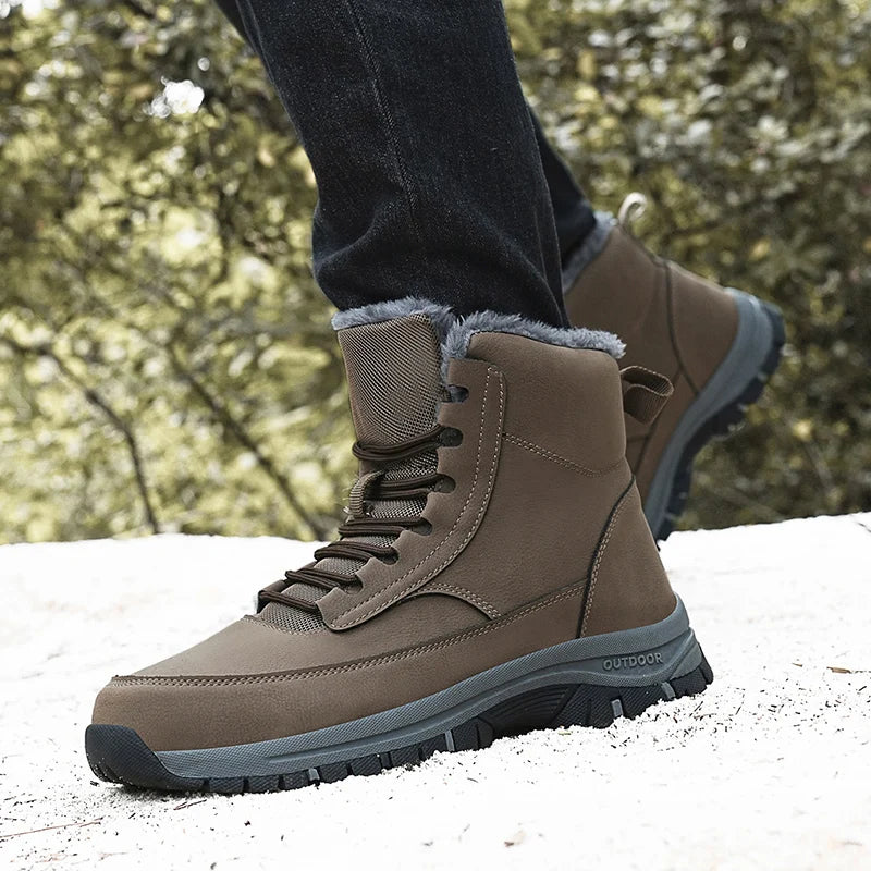 New Snow Boots Men Lace Up Mens Shoes Breathable Winter Boots For Men Casual Men Shoe Waterproof Ankle Boots Footwear Work Shoes - Sun Studio
