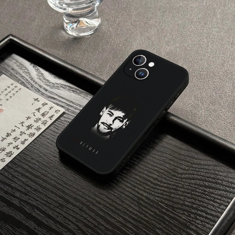 For N-Neymar Football 10 Phone Case For Iphone 16 15 11 13 14 Pro Max 7 8 Plus X Xr Xs Max 12mini Black Shell Cover Case - Sun Studio