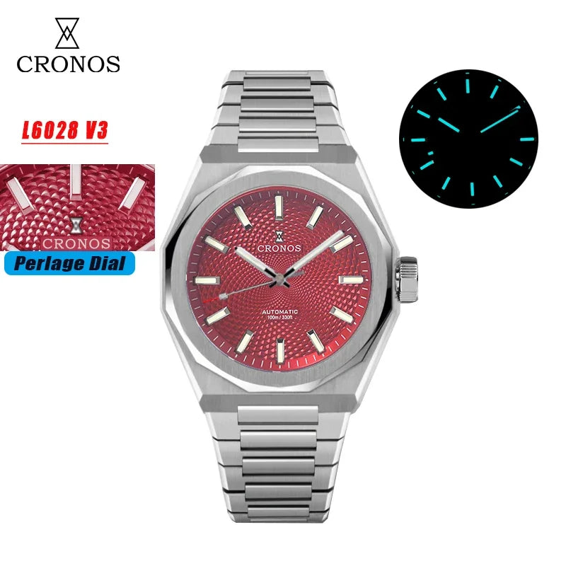 2025 Cronos L6028 New Dial Limited 39mm PT5000 See-through Caseback Men Automatic Wristwatches 10ATM Lumious V3 Watches for Men - Sun Studio