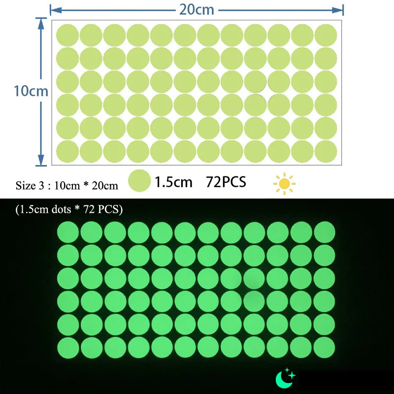 Luminous Round Dot Wall Stickers Kids Room Background Decoration Self-adhesive Decals Bedroom Home Decor Glow In The Dark Mural - Sun Studio