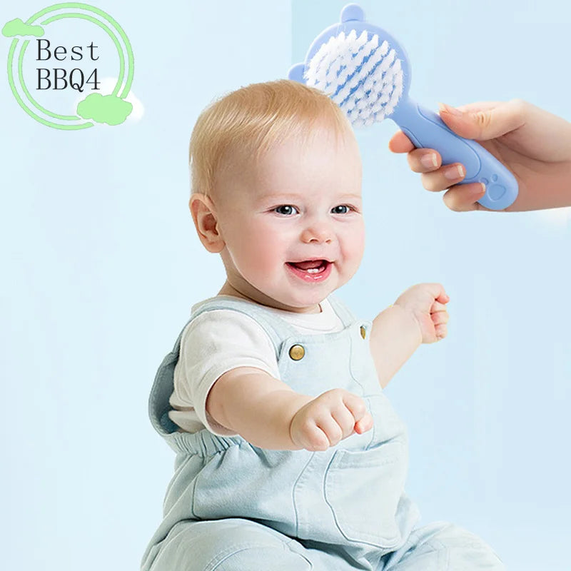 (BBQ4)2Pcs/Set Cute Kids Baby Small Hair Brush and Comb Set for Newborns & Toddlers Baby Brush Soft Bristles Baby Hair Care Gift - Sun Studio