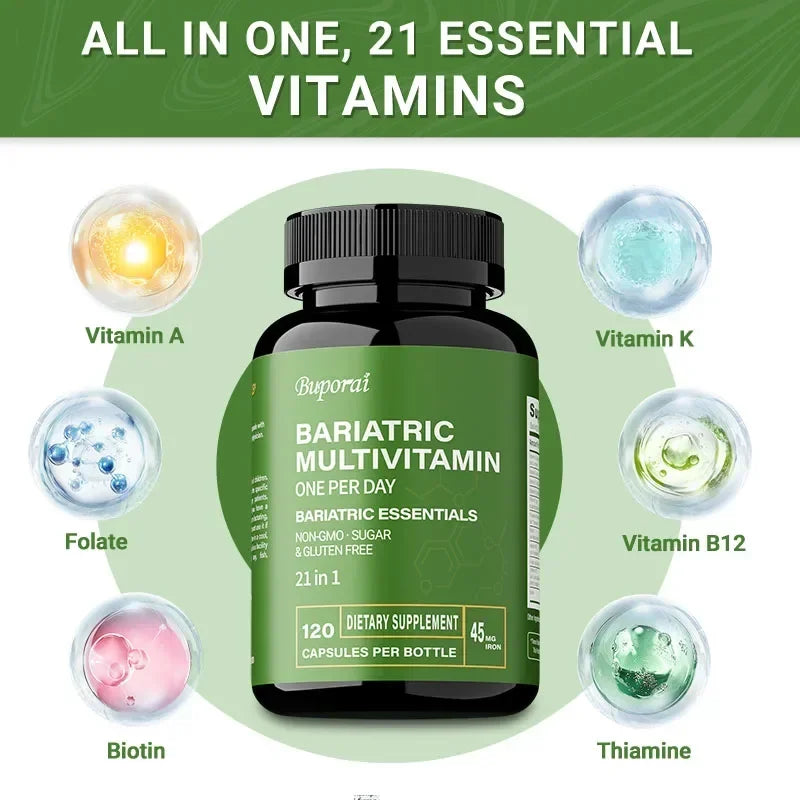 Bariatric Multivitamin Supplement - Helps Improve Joint Flexibility, Maintaining Energy Levels, Promote Bone and Overall Health - Sun Studio