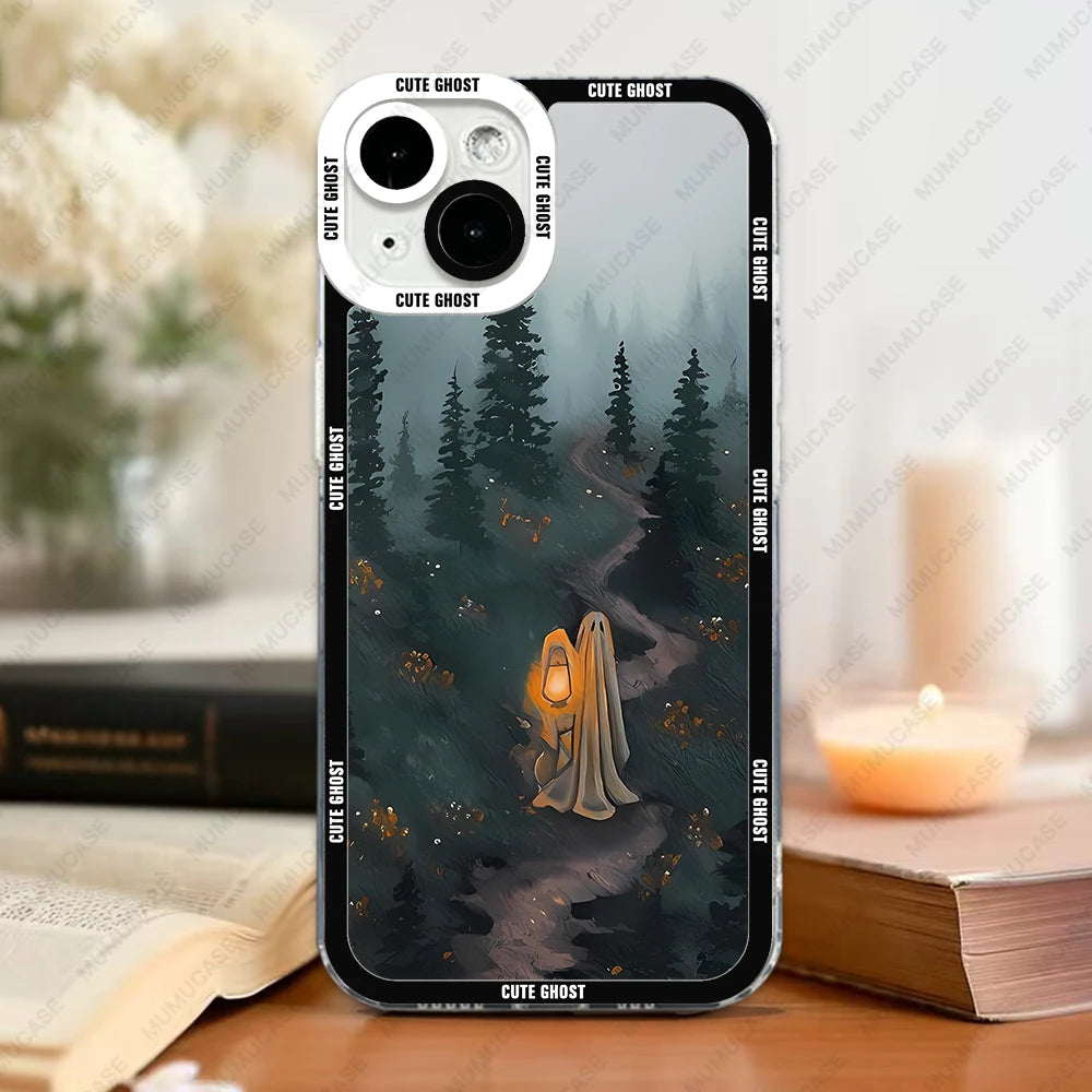 Case For iPhone 16 15 14 13 Pro Max 12 Mini 11 XS X XR SE 7 8 Plus Soft Cover Cute Little Ghost - Sun Studio