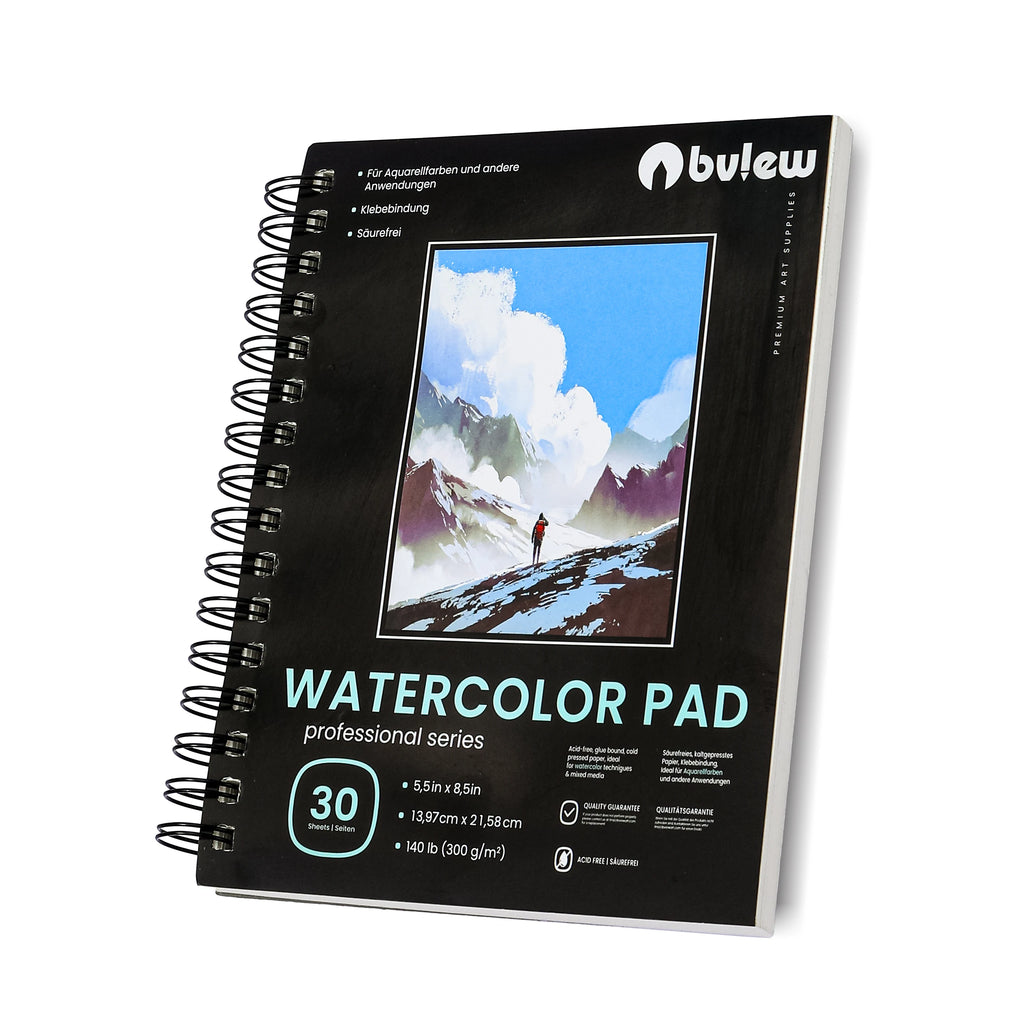 Bview Art Professional Artist Grade Watercolor Paper Pad - 5.5x8.5 Inch (14x21 cm) Sketching & Painting Sheets Quick Dispatch - Sun Studio