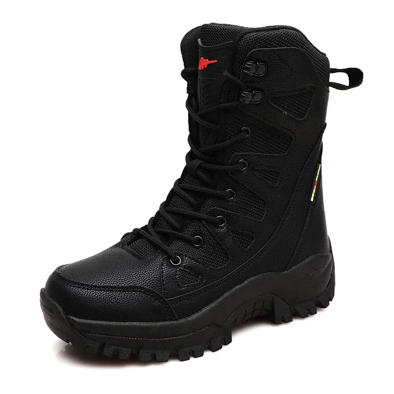 New Warm Plush Snow Boots Men Lace Up Casual High Top Men's Boots Waterproof Winter Boots Anti-Slip Ankle Boots Men's Work Boots - Sun Studio
