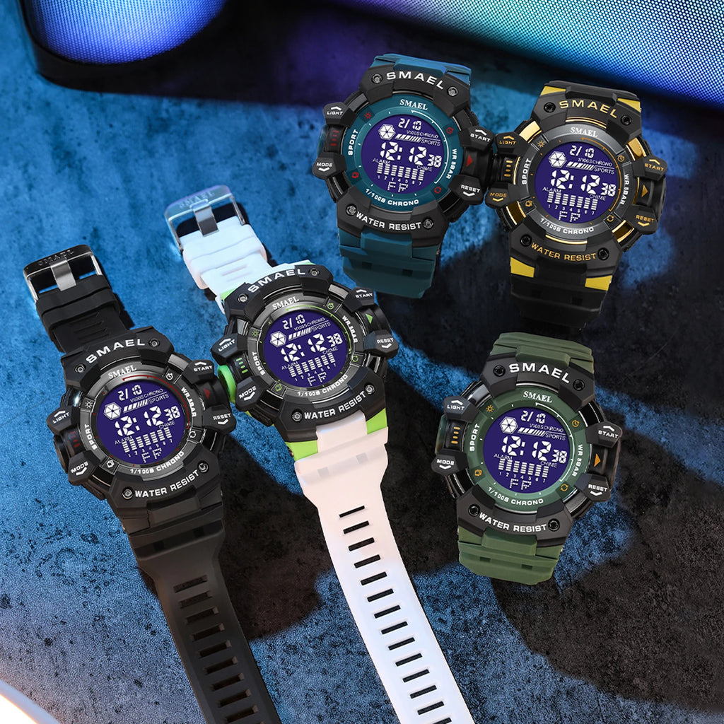 Mens Watch Military Water resistant SMAEL Sport watch Army led Digital wrist Stopwatches for male 8050 relogio masculino Watches - Sun Studio
