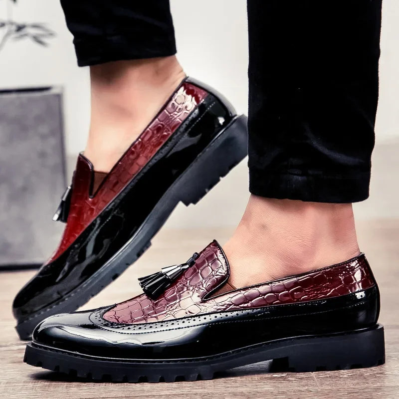 New Fashion Men's Dress Shoes Breathable Comfortable Leather Loafers Vintage Business Social Oxfords Zapatos De Vestir Hombre - Sun Studio
