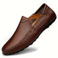 CLOHOO Men's Business Casual Shoes Leather Stitching Comfortable Breathable Rubber Bottom Second Layer Cowhide - Sun Studio