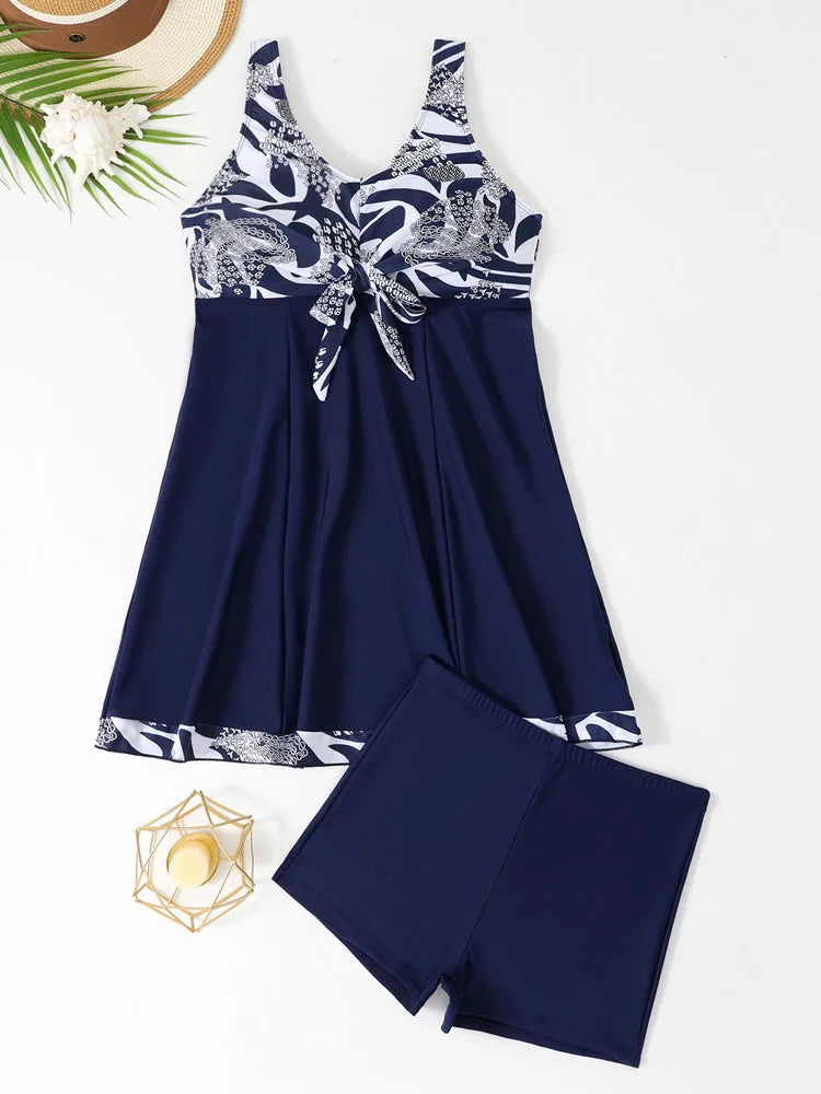 Vigoashely 2026 Sexy Blue Patchwork Tankini High Waist Push UP Swimsuit Women Swimwear Biquinis Lady Strapped Beach Bathing Suit - Sun Studio