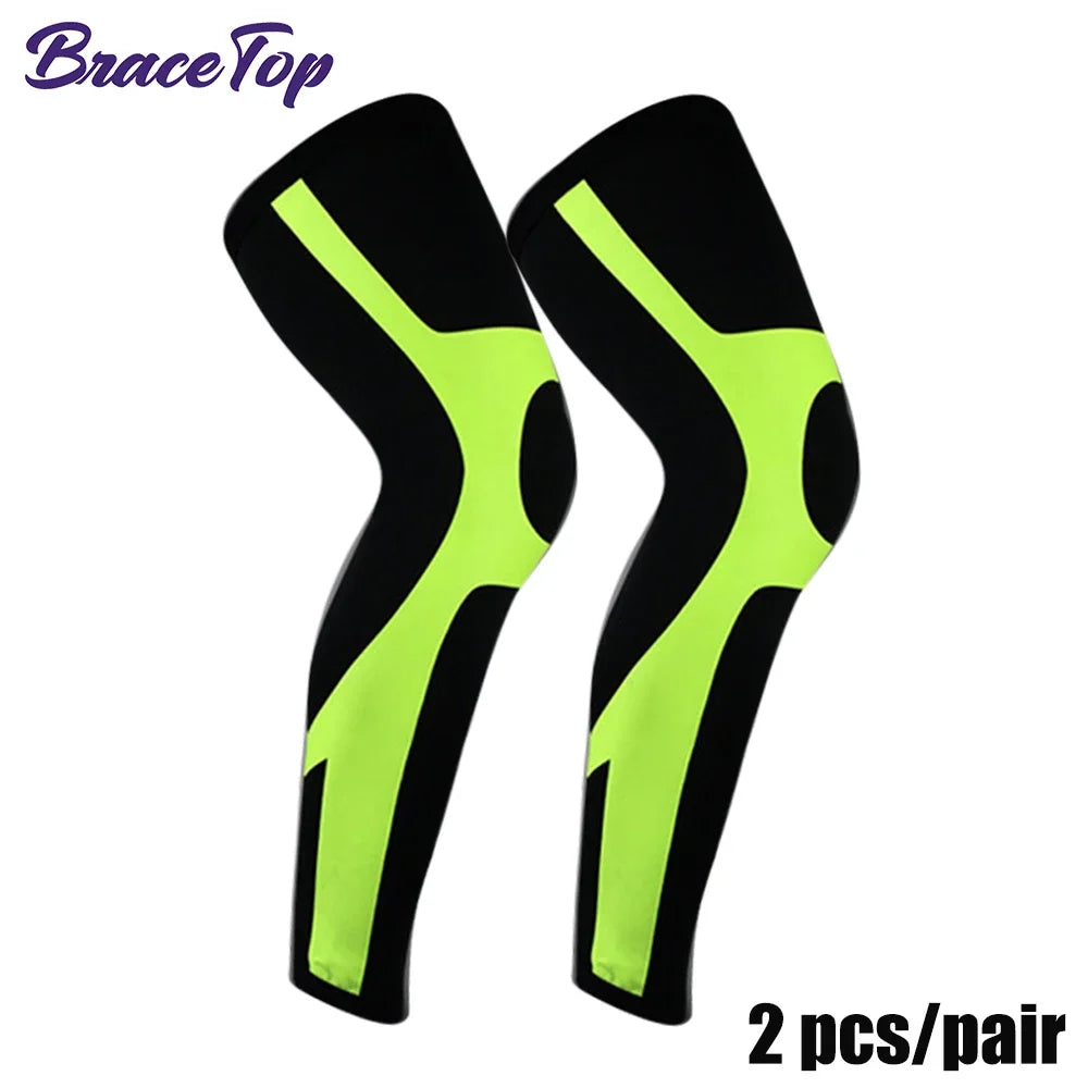 BraceTop 1 Pair Compression Long Socks Men Women Knee Fitness Knee Pad Anti Slip Support Thigh Long Stockings Leg Thigh Sleeves - Sun Studio