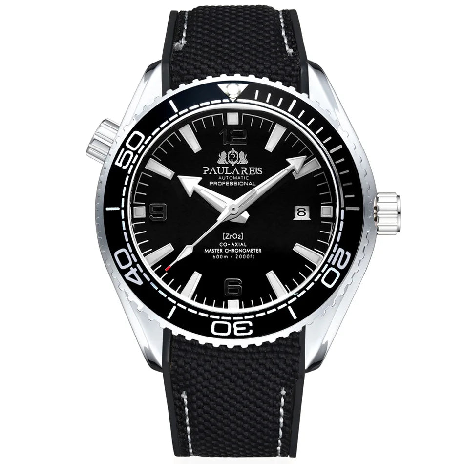 Montre Homme Automatique de Luxe Mouvement Mécanique de Haute Qualité Remontage Automatique Bracelet en Caoutchouc Étanche Lumineuse Calendrier Montres Homme