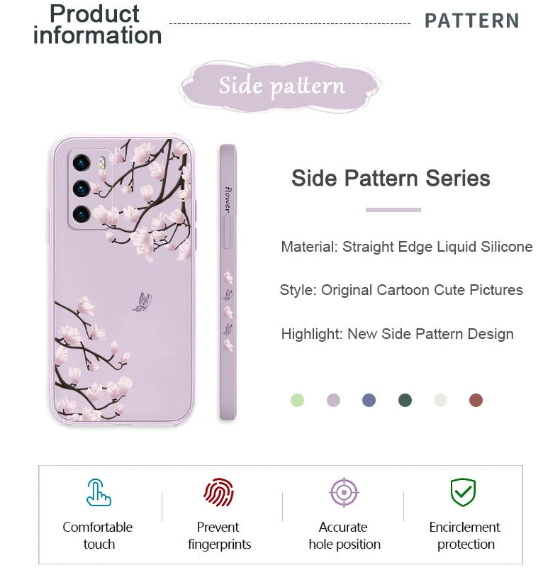 Tree Branch Phone Case For Huawei P40 P50 P30 P20 Pro Lite Nova 5t Y7A Mate 40 30 20 Pro Lite Liquid Silicone Cover - Sun Studio