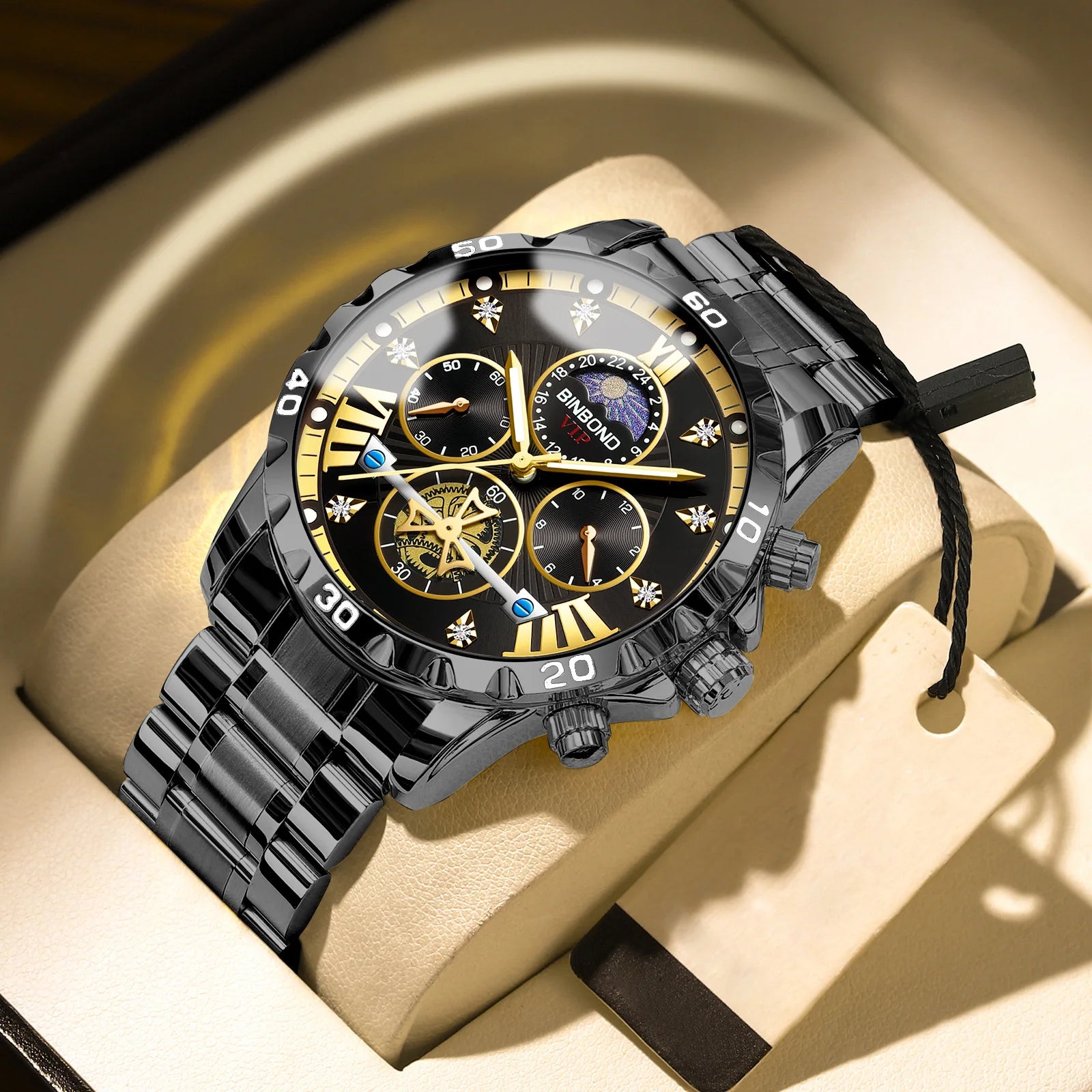 UTHAI W177 Cool and fashionable Men watch,business night light waterproof quartz watches, high-end clock gifts，watches for man - Sun Studio