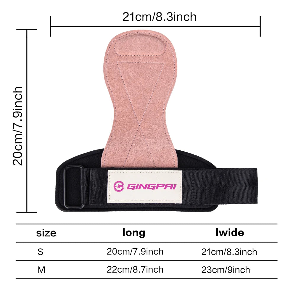 Gym Grips For Men Women Cowhide Palm Guards Weightlifting Fitness Workout Gloves Grips with Wrist Wraps Training Equipment - Sun Studio