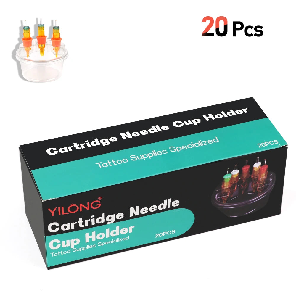 20pcs/box Tattoo Needle Cup Holder - Disposable Cleaning Cup for Tattoo and Embroidery Needle - Integrated Needle Cleaning - Sun Studio