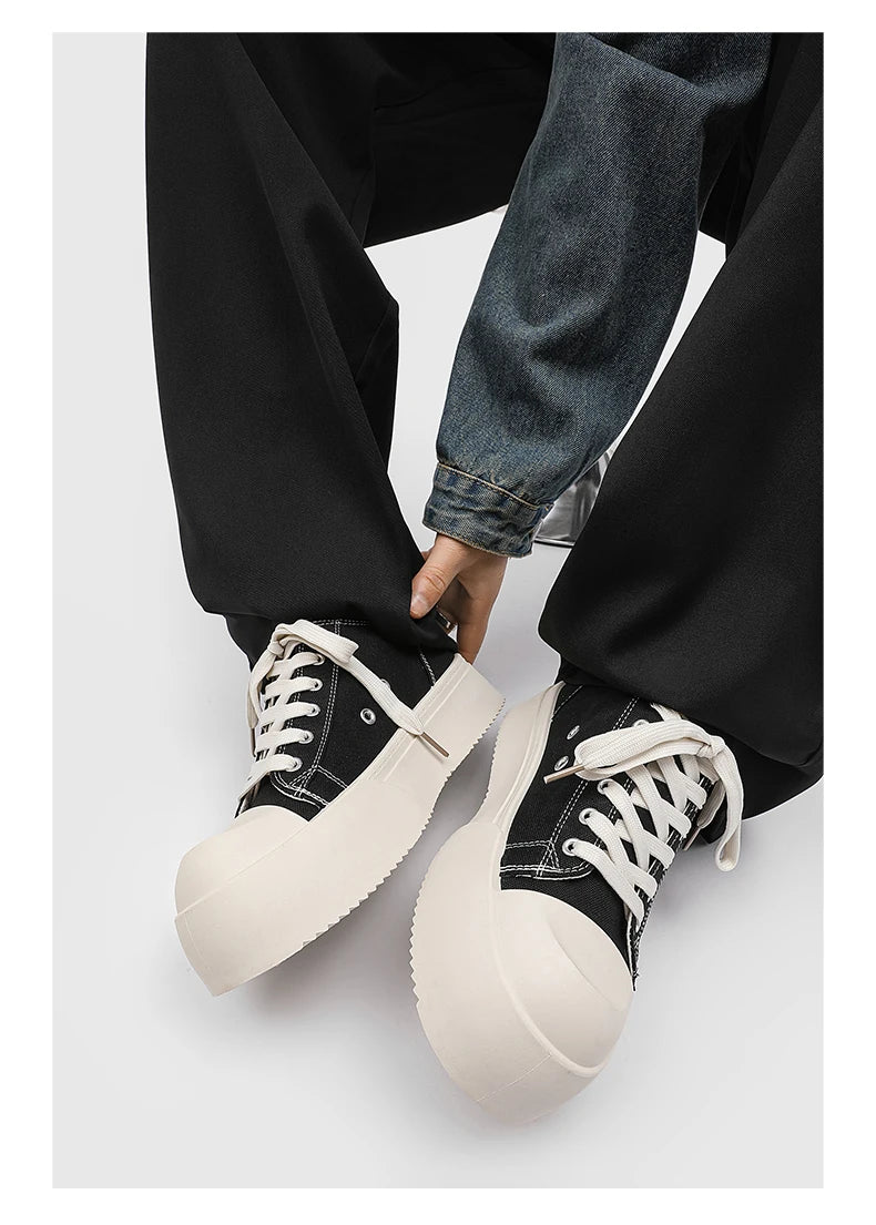 Canvas Platform Sports Shoes Fabric Outdoor Shoes for Men Skateboard Soft and Comfortable All-match Wear-resistant Non-Slip New - Sun Studio
